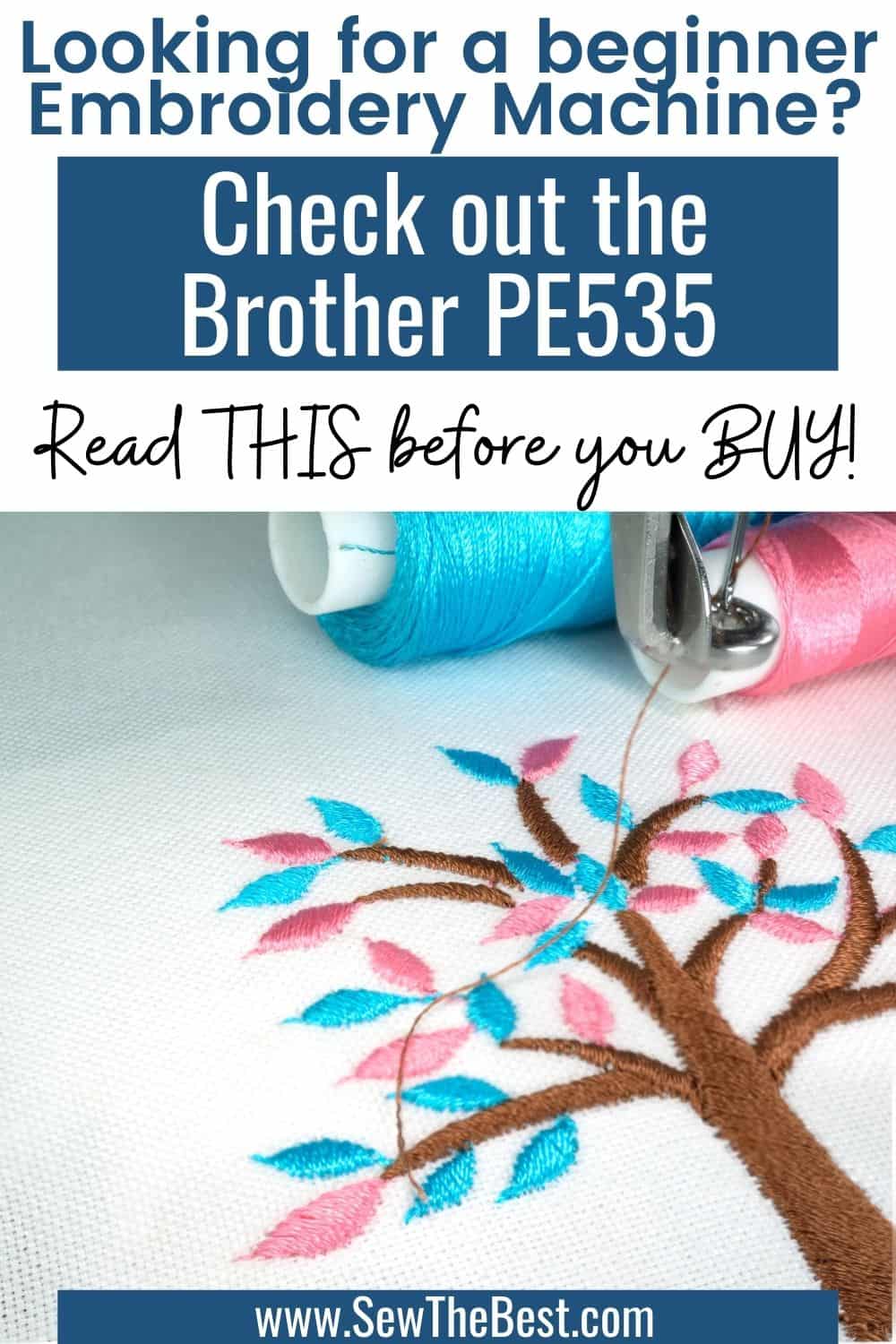 Looking for a beginner embroidery machine? Check out the Brother PE535. Learn all about this great embroidery machine in this Brother PE535 review. This machine is good for beginner embroiderers, for home embroidery, and for the embroidering needs of a small business. #AD #SewingMachine #Sewing