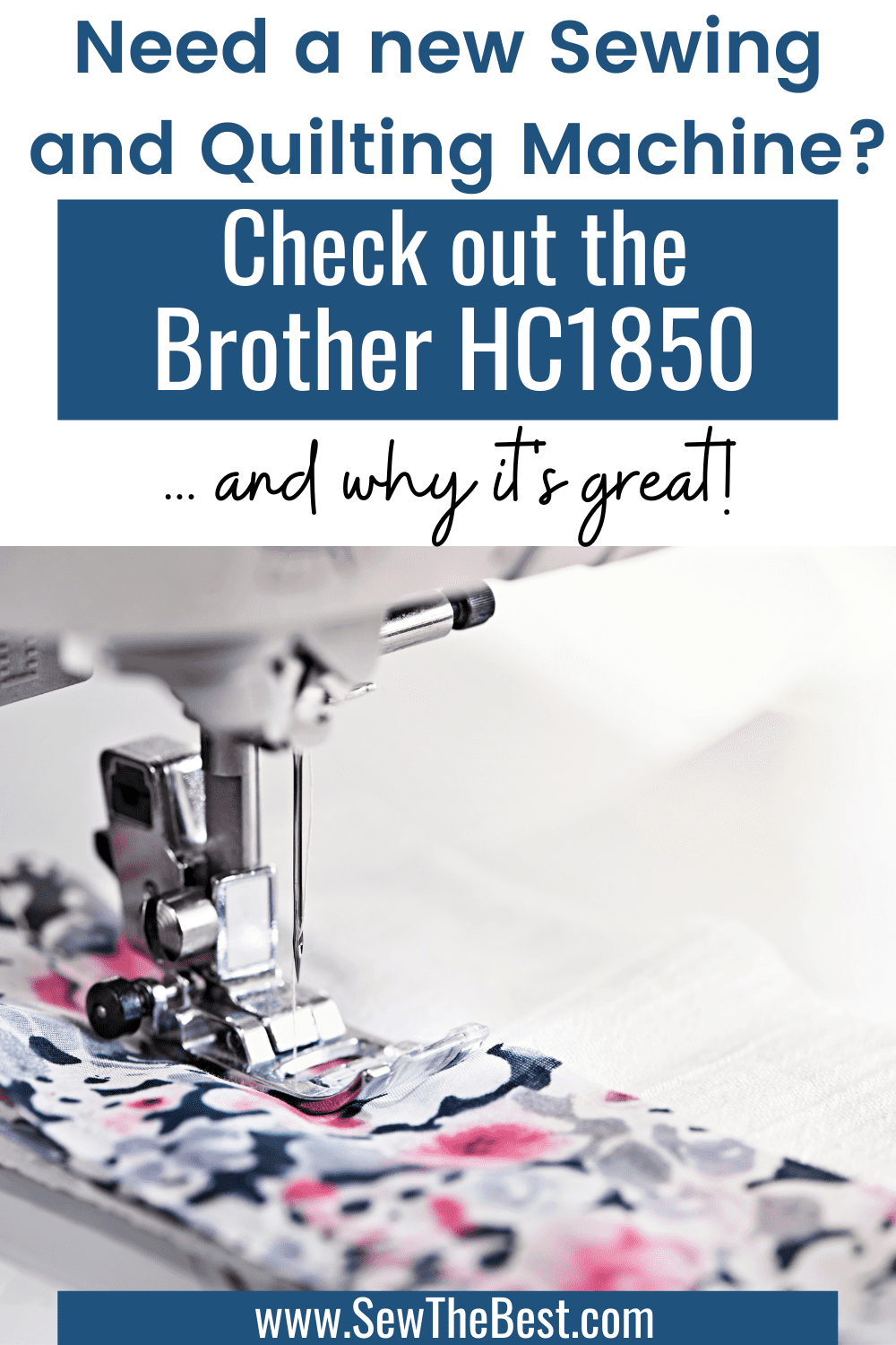 Need a new Sewing and Quilting Machine? Check out the Brother HC1850 ... and why it's great! Photo of a sewing machine follows.