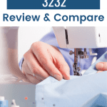 Singer Simple 3232 Review & Compare. Picture of person sewing on sewing machine follows.