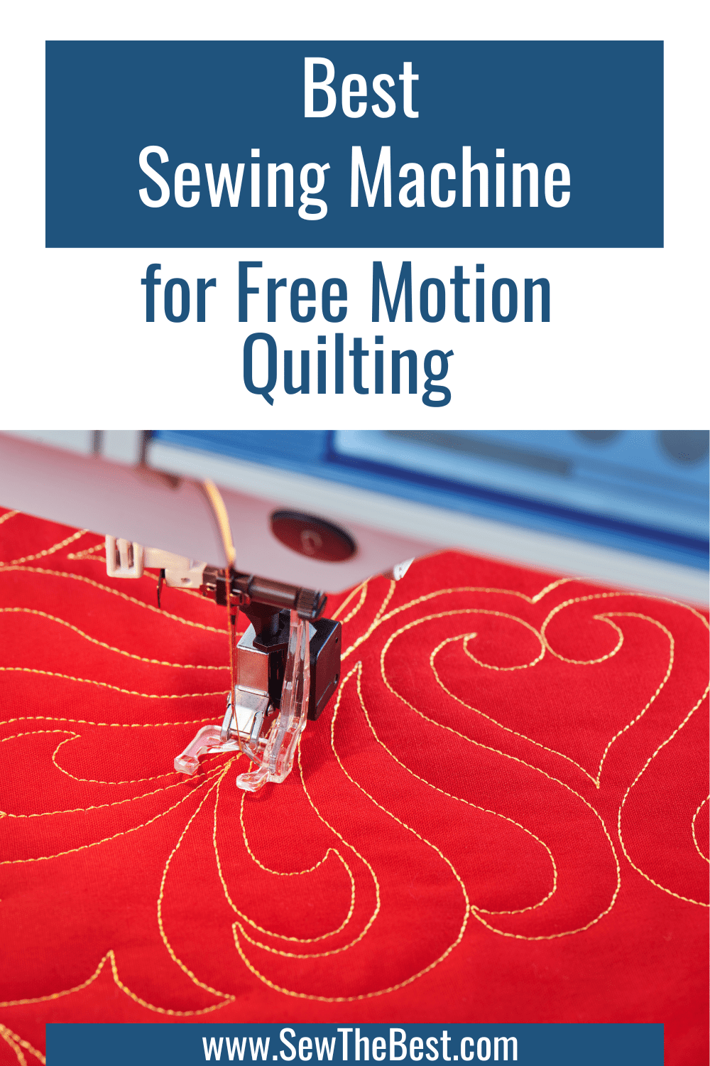 Best Sewing Machine for Free Motion Quilting - picture of sewing machine quilting follows.