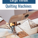 Best Large Throat Quilting Machines - picture of a quilt in a sewing machine follows.
