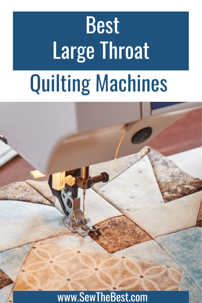 Best Large Throat Quilting Machines - picture of a quilt in a sewing machine follows.