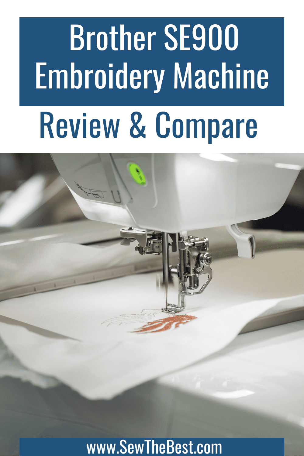 Brother SE900 Embroidery Machine Review & Compare. Picture of Brother embroidery machine embroidering follows.