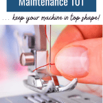 Sewing Machine Maintenance 101 ... keep your machine in top shape! Picture of threading a sewing machine needle follows.