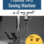 Singer Promise 1412 Sewing Machine ... is it any good? Picture of sewing head and thinking face emoji follows.