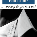 What is a Point Turner? ... and why do you need one? Picture of a collared shirt with a measuring tape follows.