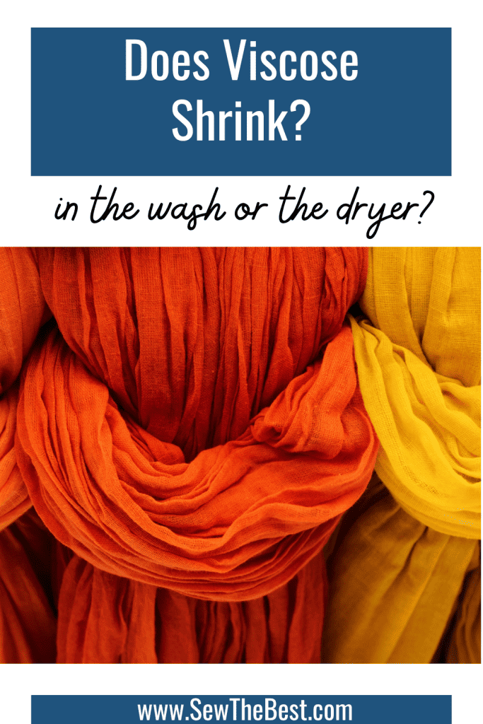 Does viscose shrink?  in the wash or in the dryer?  A photo of orange and yellow fabric follows.